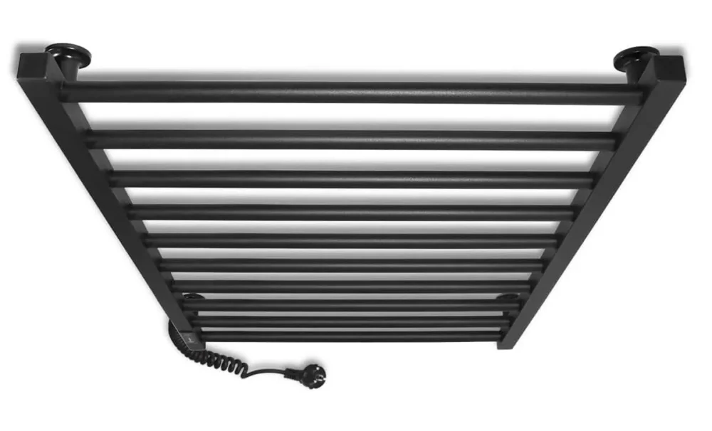 Elektrický koupelnový radiátor Alfa Electro 500×900 — černý, kabel zleva
