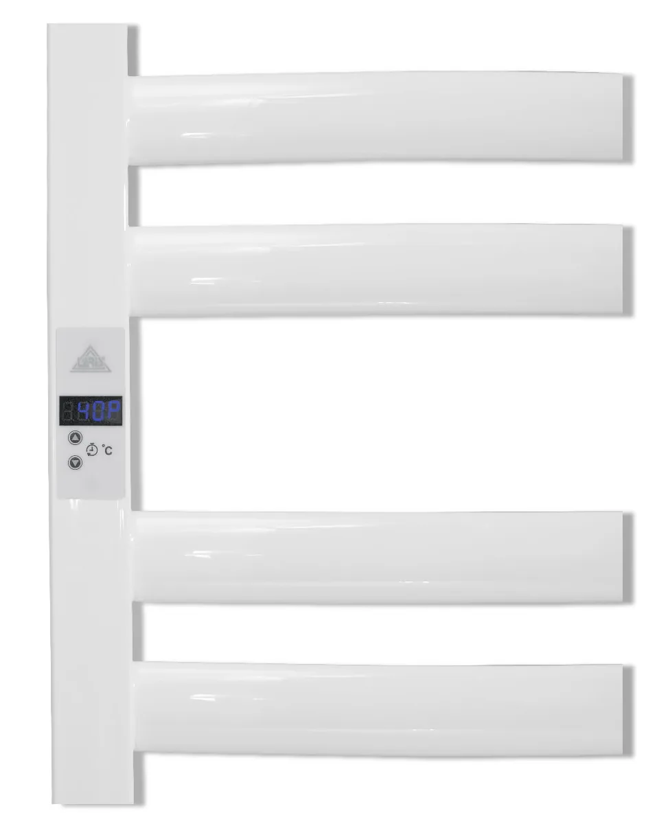Grzejnik łazienkowy elektryczny Atlant Premium Electro 500×1200 — biały, przewód z lewej
