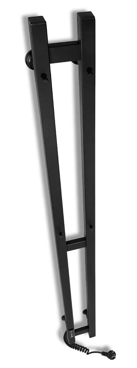 Grzejnik łazienkowy elektryczny Duet Electro 80×1200 — czarny, przewód z lewej