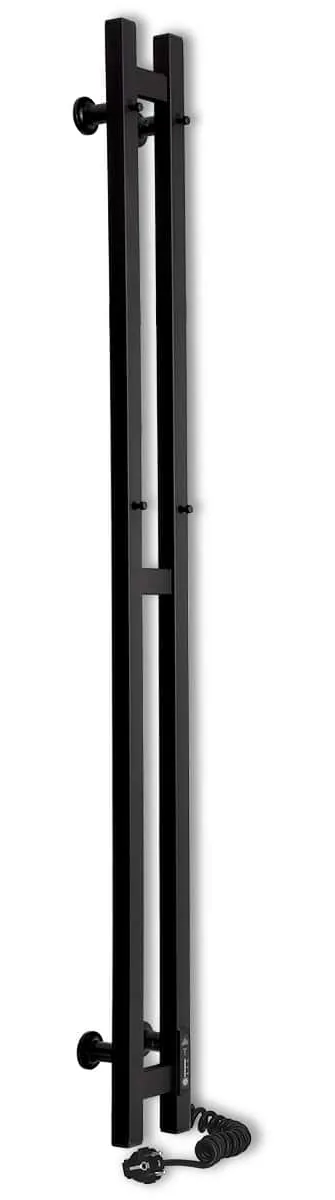 Grzejnik łazienkowy elektryczny Duet Electro 80×1200 — czarny, przewód z prawej
